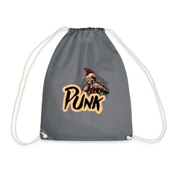 Punk Punker Heavymetal Punkrock Gift - Drawstring Bag - grey - Front