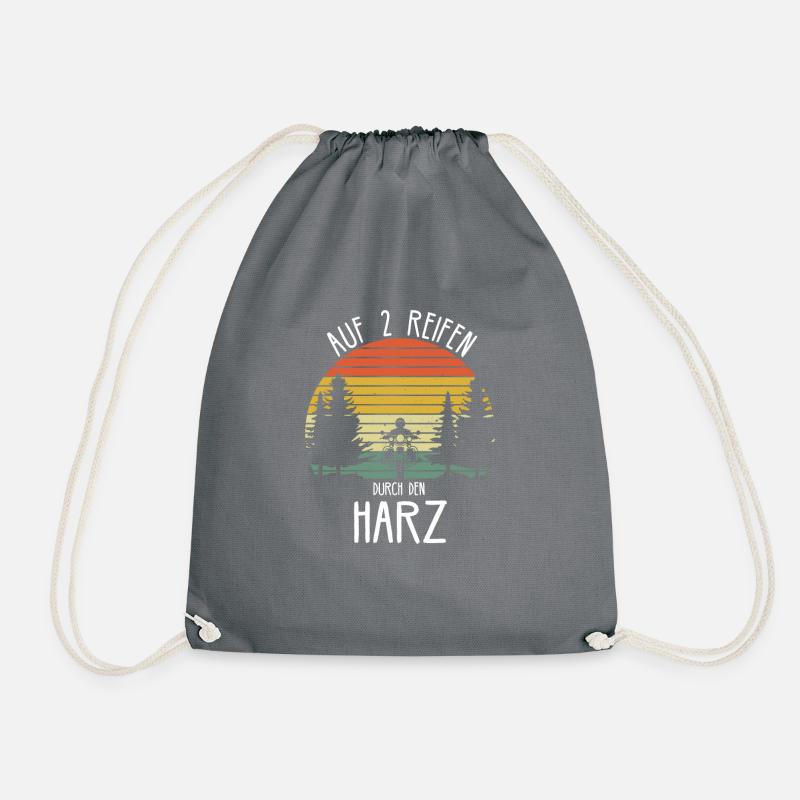 Harz Motorrad Biker Harzer Brocken Geschenkidee - Turnbeutel - Grau