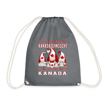 Kanada Gnomies lustiger kanada -Spruch - Turnbeutel - Grau - Vorne