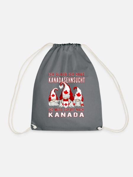 Kanada Gnomies lustiger kanada -Spruch - Turnbeutel - Grau