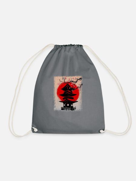 Asia City Illustration Japan - Drawstring Bag - grey