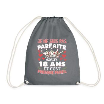 Anniv 18 ans Anniversaire Fille Humour - Sac de sport léger - gris - Devant