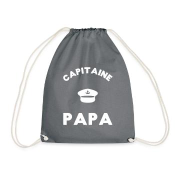 Capitaine Papa Fetes Des Pères Papa Marin Bateau - Sac de sport léger - gris - Devant