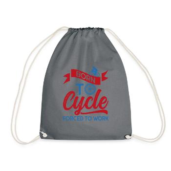 Born to cycle Geschenk Fahrrad Radfahrer Sport - Turnbeutel - Grau - Vorne