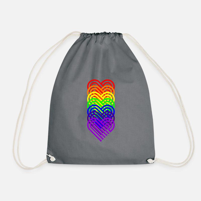 Regenbogen, Regenbogen, Regenbogen, Regenbogen, Regenbogen - Turnbeutel - Grau