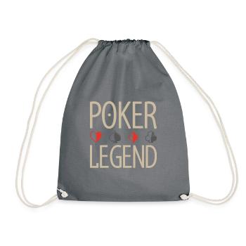 Poker legend Geschenk Kartenspiel Spielkarte - Turnbeutel - Grau - Vorne