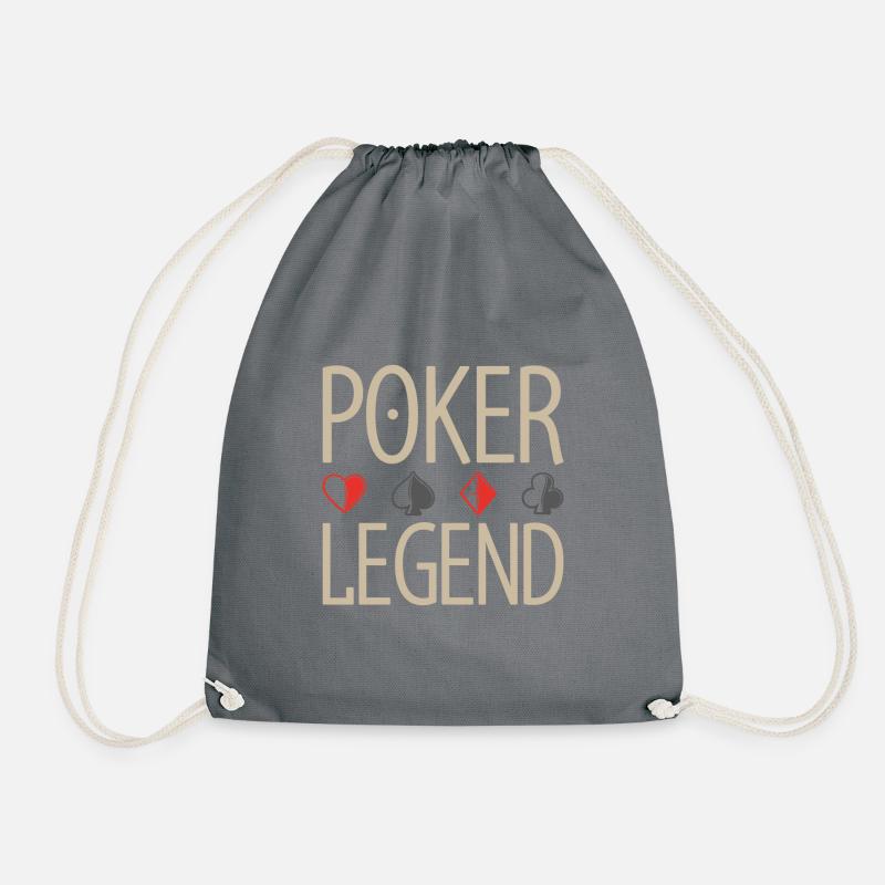 Poker legend gift card game playing card - Drawstring Bag - grey