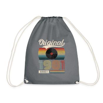 1981 Vintage 40 anniversaire retro cadeau - Sac de sport léger - gris - Devant