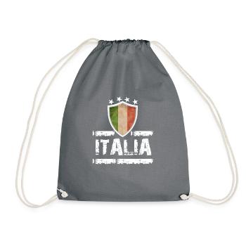 ITALIA Fanshirt Retro - Turnbeutel - Grau - Vorne