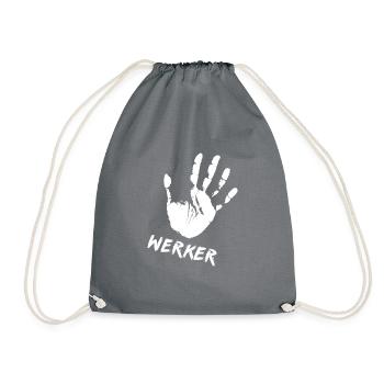 Werker Geschenk Zimmerer Zimmermann Handwerker - Turnbeutel - Grau - Vorne