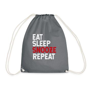 Eat Sleep Snooze Repeat - Turnbeutel - Grau - Vorne