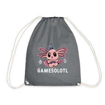 Axolotl Amphibie Lurch Salamander - Turnbeutel - Grau - Vorne