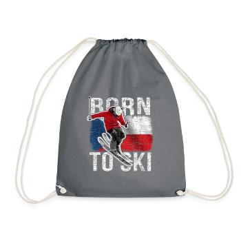 Skieurs Drapeau de la République tchèque - Sac de sport léger - gris - Devant