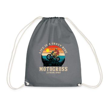Motocross Mx Motocross Rider Gift - Drawstring Bag - grey - Front