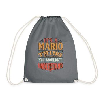 It's A Mario Thing You Wouldnt Understand - Mario - Drawstring Bag - grey - Front