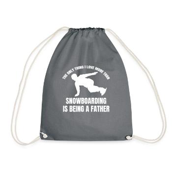 Snowboard Dad Wintersport Vater Snowboardfahrer - Turnbeutel - Grau - Vorne