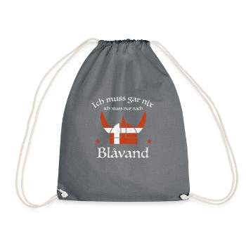 Blavand Kopenhagen Dänemark Dansk Geschenkidee - Turnbeutel - Grau - Vorne