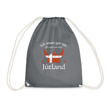 Jütland Kopenhagen Dänemark Dansk Geschenkidee - Turnbeutel - Grau - Vorne