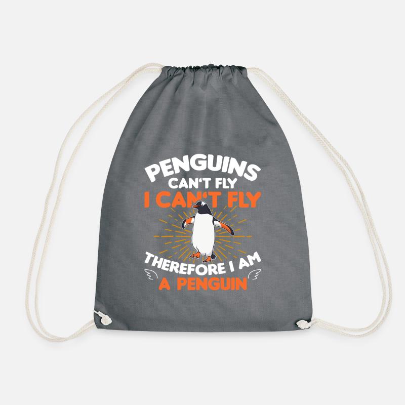 Penguin Penguin Penguin Penguin Lovers - Drawstring Bag - grey