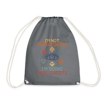 Pen and Paper Role-Playing Game Board Game Fantasy Rpg - Drawstring Bag - grey - Front
