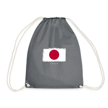 Japan Fahne - Turnbeutel - Grau - Vorne