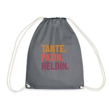 Tante Patin Heldin - Turnbeutel - Grau - Vorne