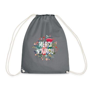 Merci Nounou, Beau cadeauNOUNOU Floral - Sac de sport léger - gris - Devant