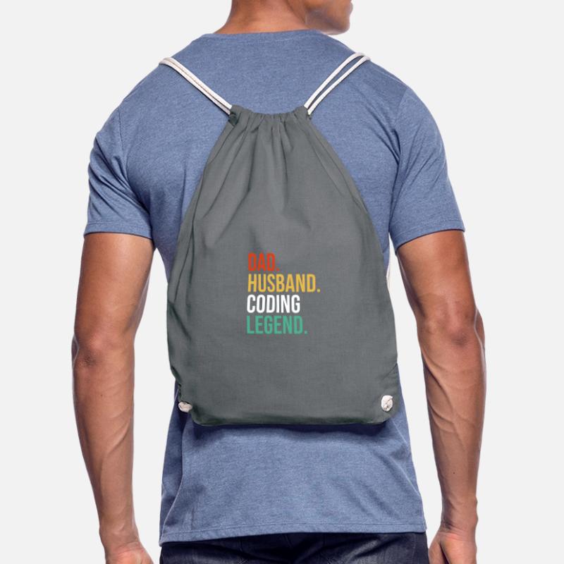 Husband Father Papa Coder Coding Computer Scientist Drawstring Bag