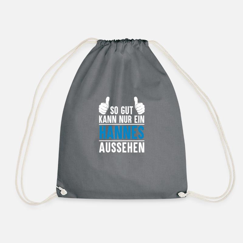 Hannes Name Geschenkidee Hannes Geschenk Vorname - Turnbeutel - Grau
