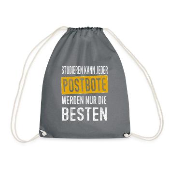 Postbote Briefträger Paketbote Geschenk - Turnbeutel - Grau - Vorne
