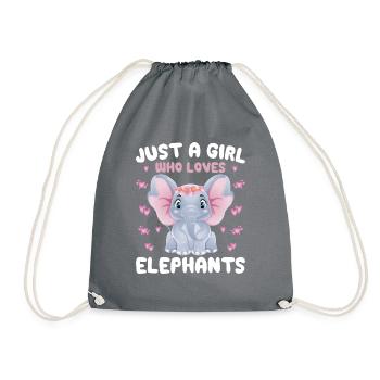 Bébé éléphant pour les filles - Sac de sport léger - gris - Devant