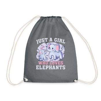 Bébé éléphant pour les filles - Sac de sport léger - gris - Devant