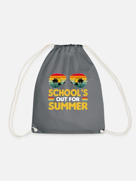 Schule Fertig Sommerferien Spruch - Turnbeutel - Grau