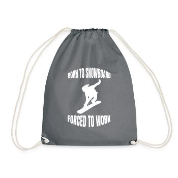 Snowboard Winter Sports Snowboarder Saying - Drawstring Bag - grey - Front