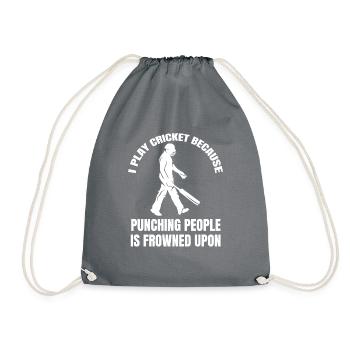 Cricket Saying Cricket Fan Team Cricket Gift - Drawstring Bag - grey - Front