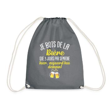 Je bois de la bière que 3 jours par semaine - Sac de sport léger - gris - Devant