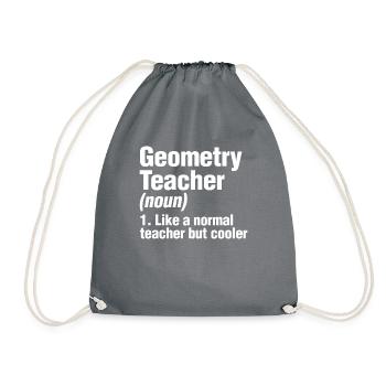 Geometry Teacher Back To School Math Tutor - Drawstring Bag - grey - Front