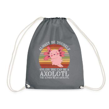 Axolotl Amphibie Lurch Salamander - Turnbeutel - Grau - Vorne