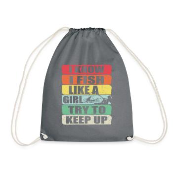 Pêche Pêche Pêcheur Pêche Canne à pêche - Sac de sport léger - gris - Devant