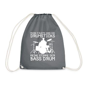 Drummer Drumsticks Schlagzeug Musiker - Turnbeutel - Grau - Vorne