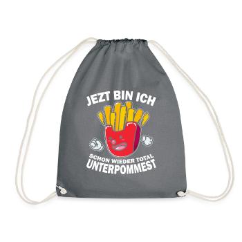 Pommes Frites Pommes Liebhaber Fast Food - Turnbeutel - Grau - Vorne