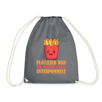 Pommes Frites Pommes Liebhaber Fast Food - Turnbeutel - Grau - Vorne