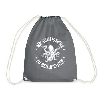 Meeresbiologe Kraken Meeresforscher Oktopus - Turnbeutel - Grau - Vorne