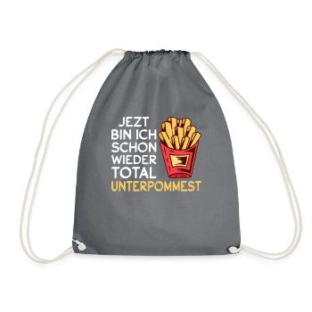 Pommes Frites Pommes Liebhaber Fast Food - Turnbeutel - Grau - Vorne