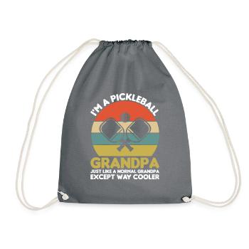 Pickleball Opa Pickleball Spieler - Turnbeutel - Grau - Vorne