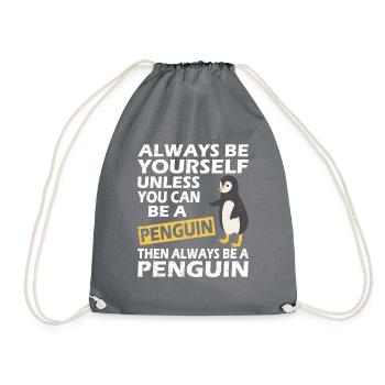 Penguin Penguin Penguin Penguin Lovers - Drawstring Bag - grey - Front