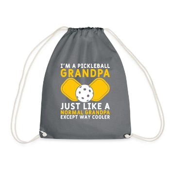 Pickleball Opa Pickleball Spieler - Turnbeutel - Grau - Vorne