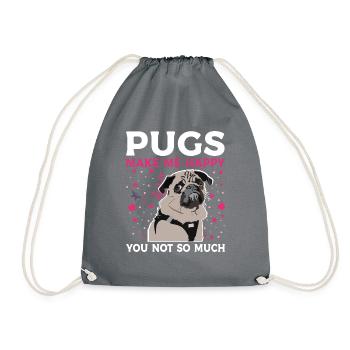 Mops Möpse Pugs Hundeliebhaber - Turnbeutel - Grau - Vorne