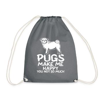 Mops Möpse Pugs Hundeliebhaber - Turnbeutel - Grau - Vorne