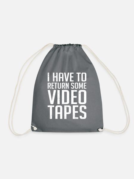 Videokassette Tape Neunziger Geschenk - Turnbeutel - Grau